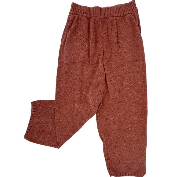 Free People FP Beach Low Slung High Rise Knit Pants Coral Medium Comfy Casual - Picture 2 of 11